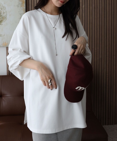 YENNA(イェンナ)の「ボリュームスリーブビックTシャツ(Tシャツ/カットソー・レディース・アイボリー/ブラック・FREE)」の10枚目の写真