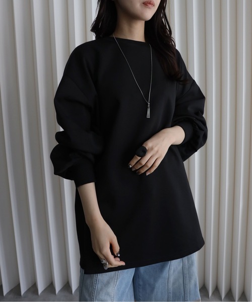 YENNA(イェンナ)の「ボリュームスリーブビックTシャツ(Tシャツ/カットソー・レディース・アイボリー/ブラック・FREE)」の16枚目の写真