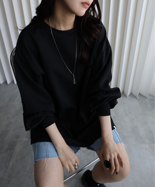 YENNA(イェンナ)の「ボリュームスリーブビックTシャツ(Tシャツ/カットソー・レディース・アイボリー/ブラック・FREE)」の19枚目の写真