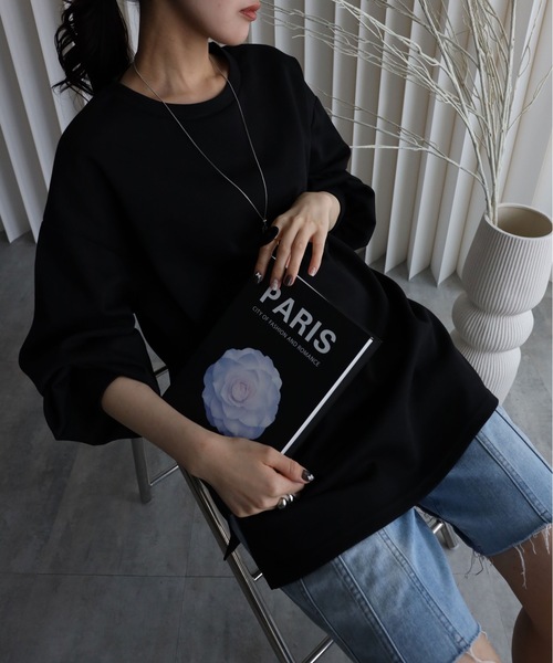 YENNA(イェンナ)の「ボリュームスリーブビックTシャツ(Tシャツ/カットソー・レディース・アイボリー/ブラック・FREE)」の18枚目の写真