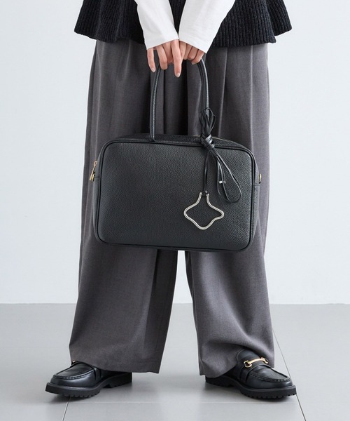 MILOS（ミロス）の「BARNYARDSTORM / MILOS(ミロス) / スクエアハンドルBAG（ハンドバッグ・レディース・ブラック/キャメル・FREE）」の5枚目の写真