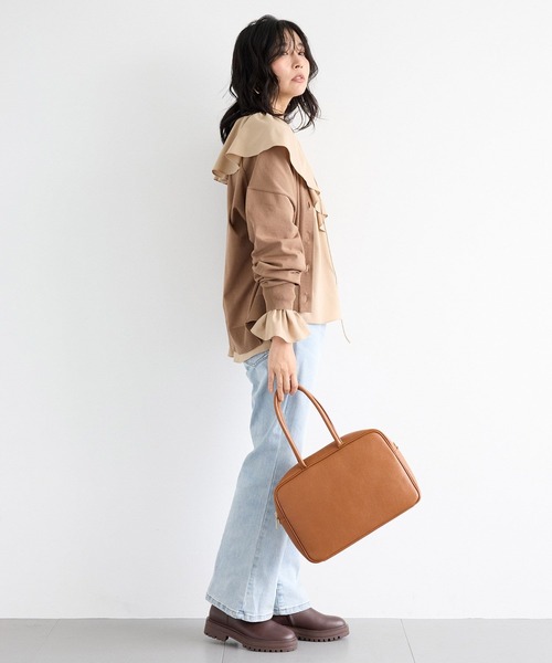 MILOS（ミロス）の「BARNYARDSTORM / MILOS(ミロス) / スクエアハンドルBAG（ハンドバッグ・レディース・ブラック/キャメル・FREE）」の17枚目の写真