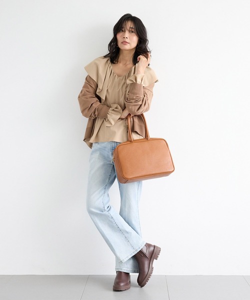 MILOS（ミロス）の「BARNYARDSTORM / MILOS(ミロス) / スクエアハンドルBAG（ハンドバッグ・レディース・ブラック/キャメル・FREE）」の18枚目の写真