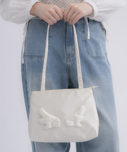 idem(イデム)の「angel satin shoulder bag / エンジェルモチーフサテンショルダーバッグ(ショルダーバッグ・レディース・ピンク/アイボリー/ブラック・FREE)」の16枚目の写真