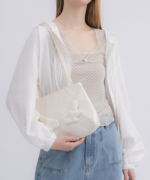 idem(イデム)の「angel satin shoulder bag / エンジェルモチーフサテンショルダーバッグ(ショルダーバッグ・レディース・ピンク/アイボリー/ブラック・FREE)」の18枚目の写真