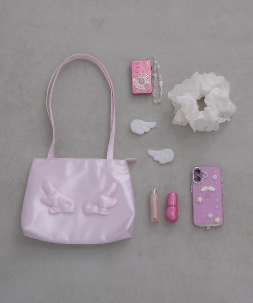 idem(イデム)の「angel satin shoulder bag / エンジェルモチーフサテンショルダーバッグ(ショルダーバッグ・レディース・ピンク/アイボリー/ブラック・FREE)」の20枚目の写真