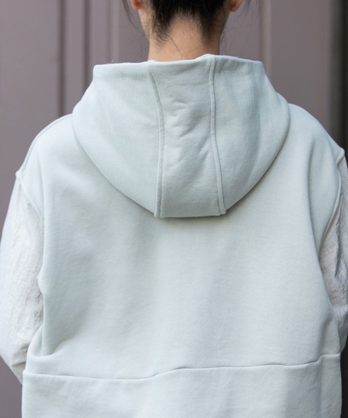 Munich（ミューニック）の「裏毛×ナイロンジップアップフーディー（パーカー・レディース・グレイッシュベージュ/ブラック/ピンク・FREE）」の22枚目の写真