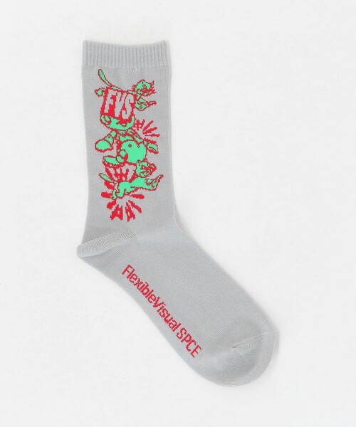 UNITED ARROWS & SONS（ユナイテッドアローズアンドサンズ）の「＜FlexibleVisual SPCE＞ Basic Socks CAT/ソックス（ソックス/靴下・メンズ・ライム/ライトグレー・FREE）」の2枚目の写真