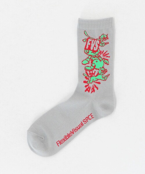 UNITED ARROWS & SONS（ユナイテッドアローズアンドサンズ）の「＜FlexibleVisual SPCE＞ Basic Socks CAT/ソックス（ソックス/靴下・メンズ・ライム/ライトグレー・FREE）」の3枚目の写真