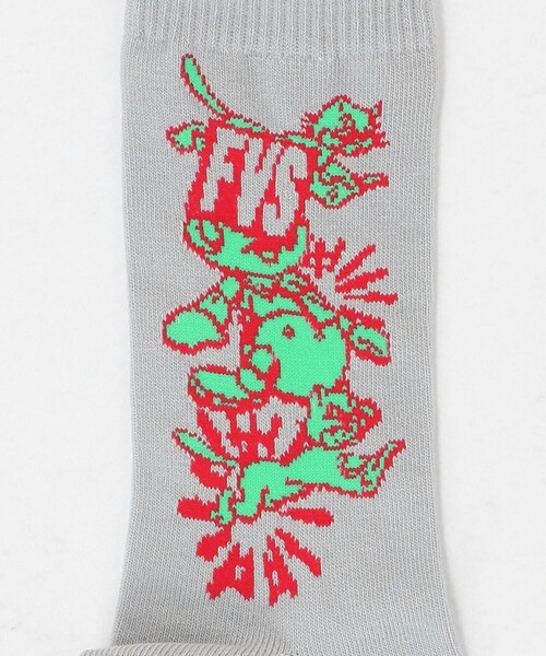 UNITED ARROWS & SONS（ユナイテッドアローズアンドサンズ）の「＜FlexibleVisual SPCE＞ Basic Socks CAT/ソックス（ソックス/靴下・メンズ・ライム/ライトグレー・FREE）」の5枚目の写真