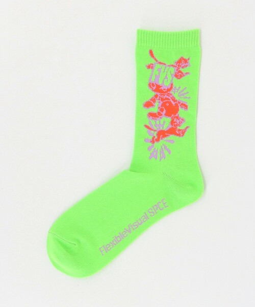 UNITED ARROWS & SONS（ユナイテッドアローズアンドサンズ）の「＜FlexibleVisual SPCE＞ Basic Socks CAT/ソックス（ソックス/靴下・メンズ・ライム/ライトグレー・FREE）」の7枚目の写真