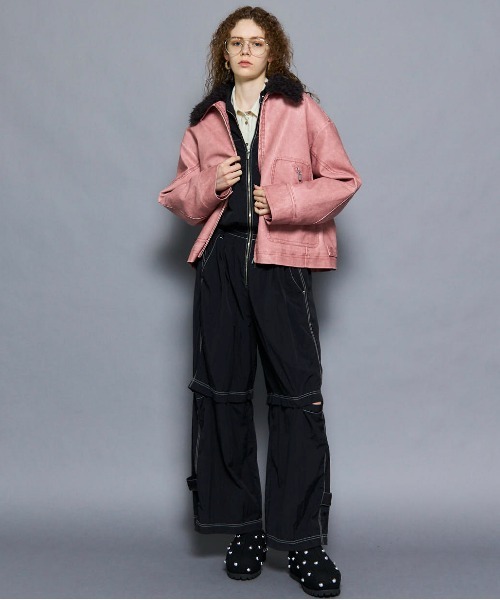 2way Collar Vegan Leather Blouson/2WAYカラーヴィーガンレザー