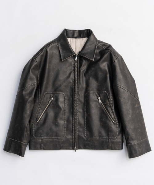 2way Collar Vegan Leather Blouson/2WAYカラーヴィーガンレザー
