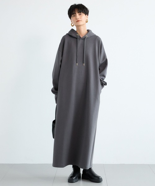 BARNYARDSTORM(バンヤードストーム)の「BARNYARDSTORM / ライトダンボールフーディーワンピース / マシンウォッシャブル【WEB限定】 パーカーワンピース(ワンピース・レディース・チャコールグレー/ブラック/グレー/ベージュ・FREE)」の7枚目の写真