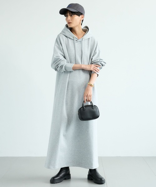 BARNYARDSTORM(バンヤードストーム)の「BARNYARDSTORM / ライトダンボールフーディーワンピース / マシンウォッシャブル【WEB限定】 パーカーワンピース(ワンピース・レディース・チャコールグレー/ブラック/グレー/ベージュ・FREE)」の12枚目の写真