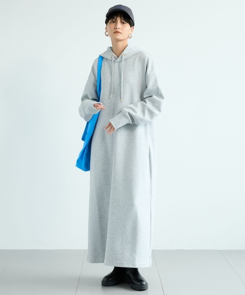 BARNYARDSTORM(バンヤードストーム)の「BARNYARDSTORM / ライトダンボールフーディーワンピース / マシンウォッシャブル【WEB限定】 パーカーワンピース(ワンピース・レディース・チャコールグレー/ブラック/グレー/ベージュ・FREE)」の13枚目の写真