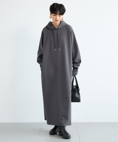 BARNYARDSTORM(バンヤードストーム)の「BARNYARDSTORM / ライトダンボールフーディーワンピース / マシンウォッシャブル【WEB限定】 パーカーワンピース(ワンピース・レディース・チャコールグレー/ブラック/グレー/ベージュ・FREE)」の14枚目の写真