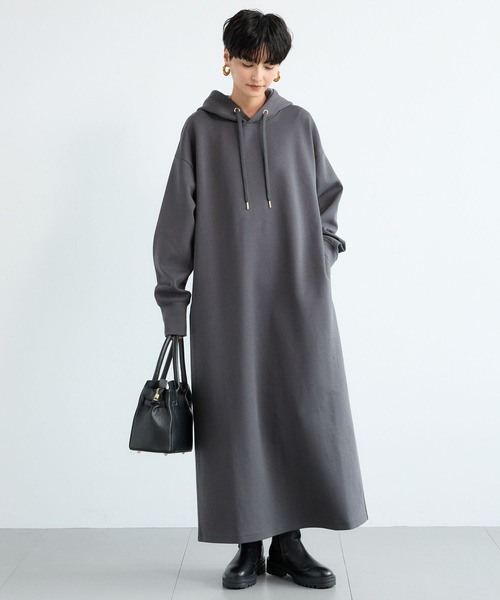 BARNYARDSTORM(バンヤードストーム)の「BARNYARDSTORM / ライトダンボールフーディーワンピース / マシンウォッシャブル【WEB限定】 パーカーワンピース(ワンピース・レディース・チャコールグレー/ブラック/グレー/ベージュ・FREE)」の16枚目の写真