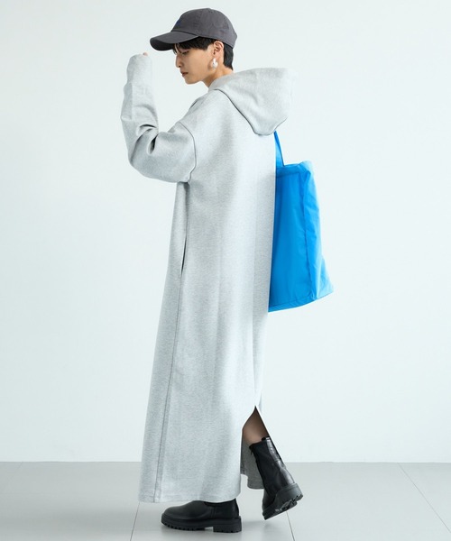 BARNYARDSTORM（バンヤードストーム）の「BARNYARDSTORM / ライトダンボールフーディーワンピース / マシンウォッシャブル【WEB限定】 パーカーワンピース（ワンピース・レディース・チャコールグレー/ブラック/グレー/ベージュ・FREE）」の22枚目の写真