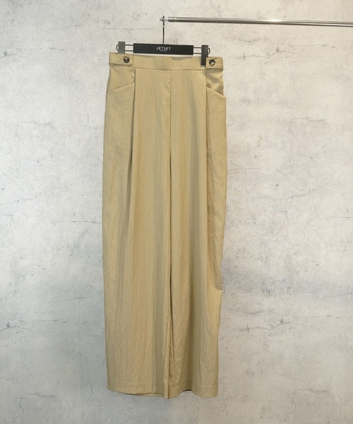 JETSET SOLO PLUS （ジェットセットソロプラス）の「【JETSET SOLO PLUS】無撚クロスワイドパンツ（その他パンツ・レディース・ブルー/キャメル/グレイッシュベージュ・FREE）」の3枚目の写真