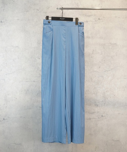JETSET SOLO PLUS （ジェットセットソロプラス）の「【JETSET SOLO PLUS】無撚クロスワイドパンツ（その他パンツ・レディース・ブルー/キャメル/グレイッシュベージュ・FREE）」の2枚目の写真