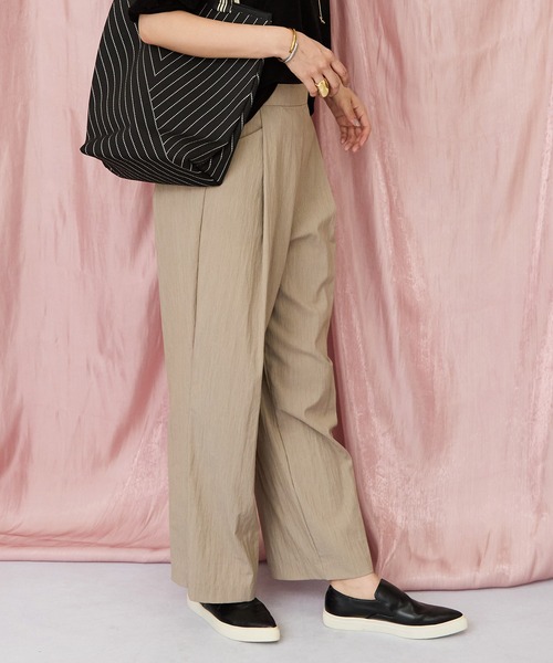 JETSET SOLO PLUS （ジェットセットソロプラス）の「【JETSET SOLO PLUS】無撚クロスワイドパンツ（その他パンツ・レディース・ブルー/キャメル/グレイッシュベージュ・FREE）」の10枚目の写真