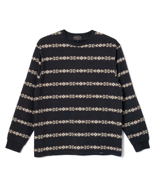PENDLETON(ペンドルトン)の「PENDLETON/ペンドルトン ロングスリーブ ジャガード Tシャツ(Tシャツ/カットソー・メンズ・ベージュ/チャコールグレー・MEDIUM/LARGE)」の6枚目の写真
