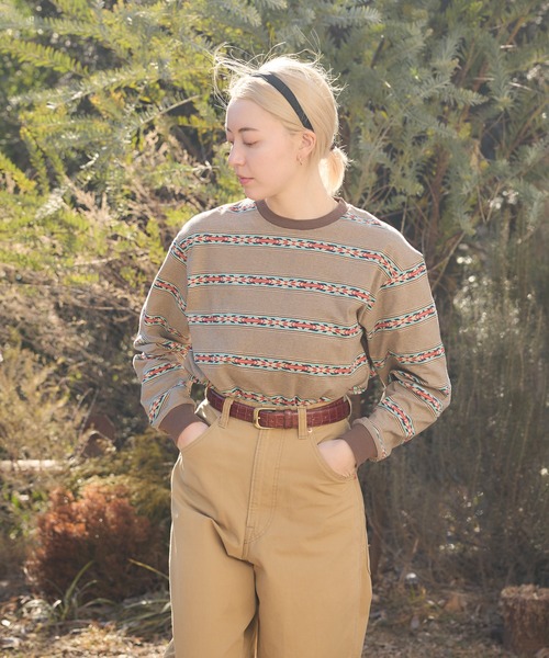 PENDLETON(ペンドルトン)の「PENDLETON/ペンドルトン ロングスリーブ ジャガード Tシャツ(Tシャツ/カットソー・メンズ・ベージュ/チャコールグレー・MEDIUM/LARGE)」の10枚目の写真
