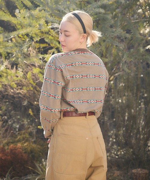 PENDLETON(ペンドルトン)の「PENDLETON/ペンドルトン ロングスリーブ ジャガード Tシャツ(Tシャツ/カットソー・メンズ・ベージュ/チャコールグレー・MEDIUM/LARGE)」の11枚目の写真