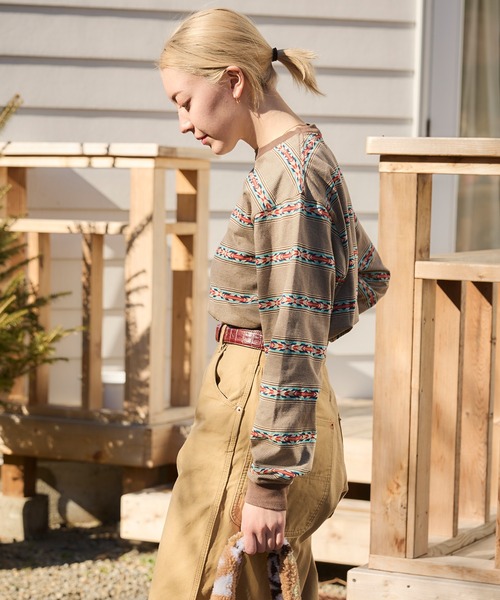 PENDLETON(ペンドルトン)の「PENDLETON/ペンドルトン ロングスリーブ ジャガード Tシャツ(Tシャツ/カットソー・メンズ・ベージュ/チャコールグレー・MEDIUM/LARGE)」の12枚目の写真