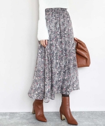 MK MICHEL KLEIN | フラワードットプリントシフォンスカート/洗える(スカート)