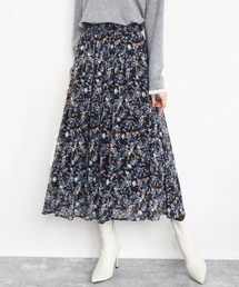 MK MICHEL KLEIN | フラワードットプリントシフォンスカート/洗える(スカート)