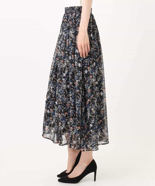 MK MICHEL KLEIN（エムケーミッシェルクラン）の「フラワードットプリントシフォンスカート/洗える（スカート・レディース・ブラック/グレー・38）」の17枚目の写真