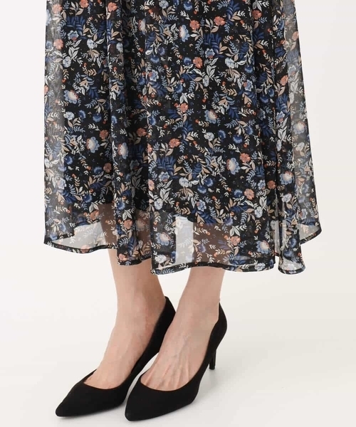 MK MICHEL KLEIN（エムケーミッシェルクラン）の「フラワードットプリントシフォンスカート/洗える（スカート・レディース・ブラック/グレー・38）」の19枚目の写真