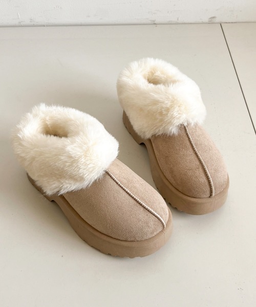 Shoes in Closet(シューズインクローゼット)の「軽量厚底 プラットフォーム ヒール ファー ムートン ブーツ 6489(スリッポン・レディース・ブラック/ブラウン系その他/ベージュ・S/M/L/LL)」の18枚目の写真