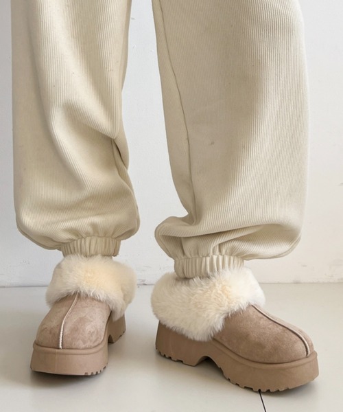Shoes in Closet(シューズインクローゼット)の「軽量厚底 プラットフォーム ヒール ファー ムートン ブーツ 6489(スリッポン・レディース・ブラック/ブラウン系その他/ベージュ・S/M/L/LL)」の17枚目の写真