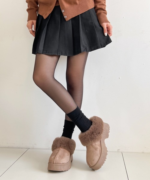 Shoes in Closet(シューズインクローゼット)の「軽量厚底 プラットフォーム ヒール ファー ムートン ブーツ 6489(スリッポン・レディース・ブラック/ブラウン系その他/ベージュ・S/M/L/LL)」の11枚目の写真
