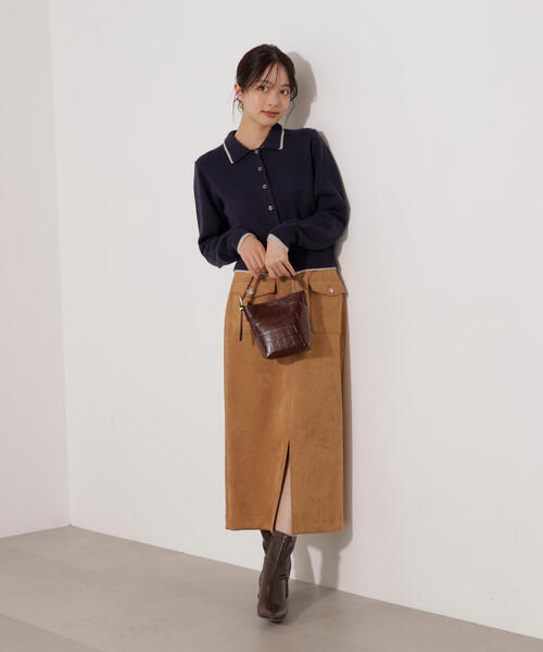 PROPORTION BODY DRESSING（プロポーションボディドレッシング）の「ダンボールフェイクスエード調スカート / 1215220905（スカート・レディース・ベージュ系その他/ブラウン/ベージュ/ブルー・SMALL/P/S/MEDIUM）」の8枚目の写真