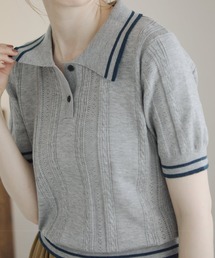 ラインアクセントポロトップス