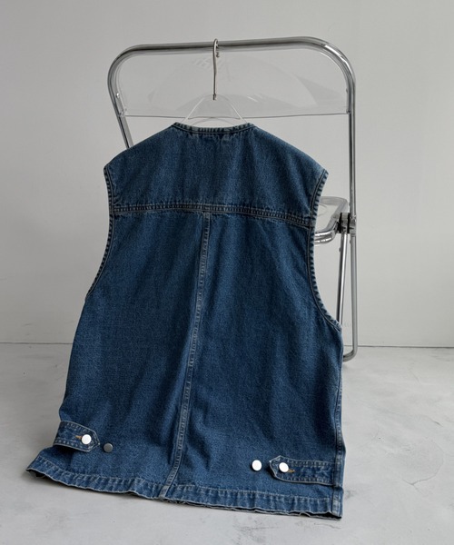 wee9s(ウィークス)の「8 pockets BUDDY DENIM VEST / 8ポケットバディデニムベスト(ベスト・レディース・ブルー・FREE)」の4枚目の写真