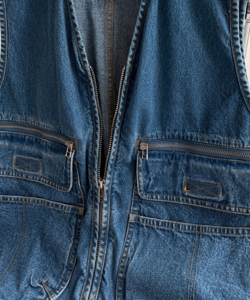 wee9s(ウィークス)の「8 pockets BUDDY DENIM VEST / 8ポケットバディデニムベスト(ベスト・レディース・ブルー・FREE)」の6枚目の写真