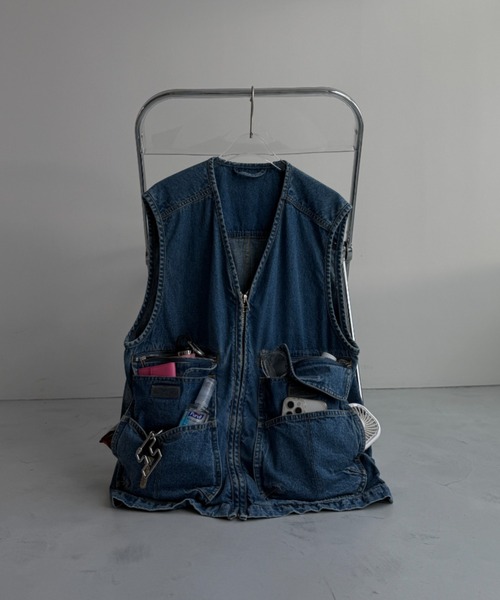 wee9s（ウィークス）の「8 pockets BUDDY DENIM VEST / 8ポケット
