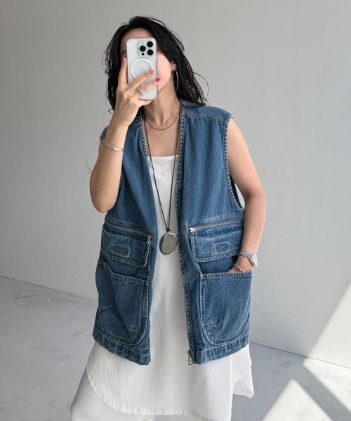 エディフィスデニムベスト wee9s（ウィークス）の「8 pockets BUDDY DENIM VEST / 8
