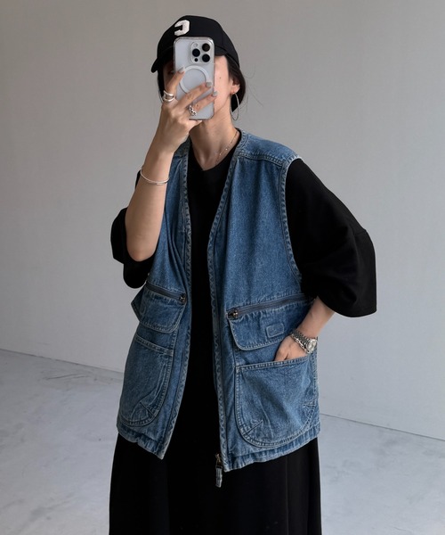 セール】8 pockets BUDDY DENIM VEST / 8ポケットバディデニムベスト