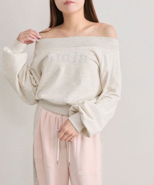 OLIVE des OLIVE（オリーブデオリーブ）の「オフショルスウェット（スウェット・レディース・オートミール/トップグレー/サックスブルー・FREE）」の5枚目の写真
