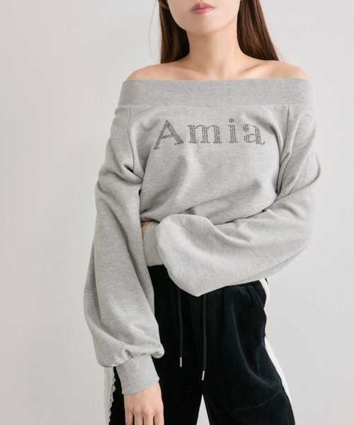 OLIVE des OLIVE（オリーブデオリーブ）の「オフショルスウェット（スウェット・レディース・オートミール/トップグレー/サックスブルー・FREE）」の4枚目の写真