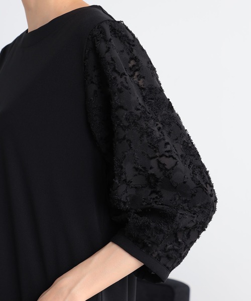 GALLORIA（ギャローリア）の「袖異素材シアープルオーバー（Tシャツ/カットソー・レディース・ブラック/ボルドー/ライトグレー・LL/L/M/S）」の8枚目の写真