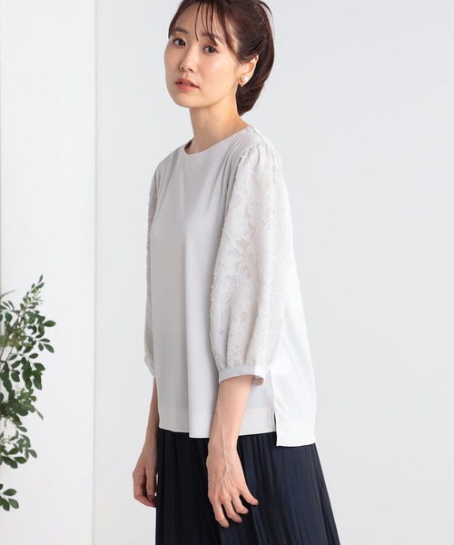 GALLORIA（ギャローリア）の「袖異素材シアープルオーバー（Tシャツ/カットソー・レディース・ブラック/ボルドー/ライトグレー・LL/L/M/S）」の9枚目の写真