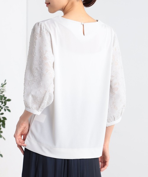 GALLORIA（ギャローリア）の「袖異素材シアープルオーバー（Tシャツ/カットソー・レディース・ブラック/ボルドー/ライトグレー・LL/L/M/S）」の10枚目の写真