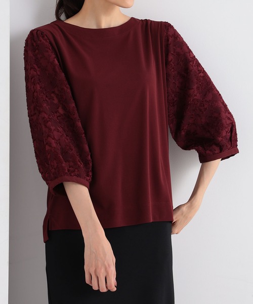 GALLORIA（ギャローリア）の「袖異素材シアープルオーバー（Tシャツ/カットソー・レディース・ブラック/ボルドー/ライトグレー・LL/L/M/S）」の14枚目の写真